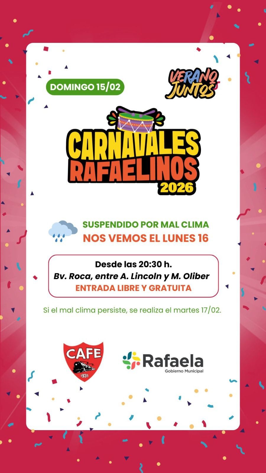 Reprogramaci&oacute;n por mal clima.