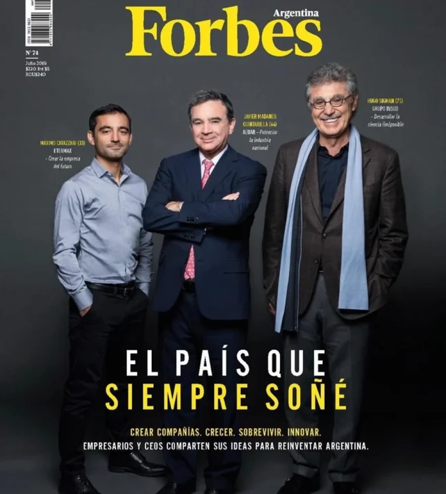 Javier Madanes Quintanilla (centro), el millonario due&ntilde;o de Fate y otras empresas l&iacute;deres.