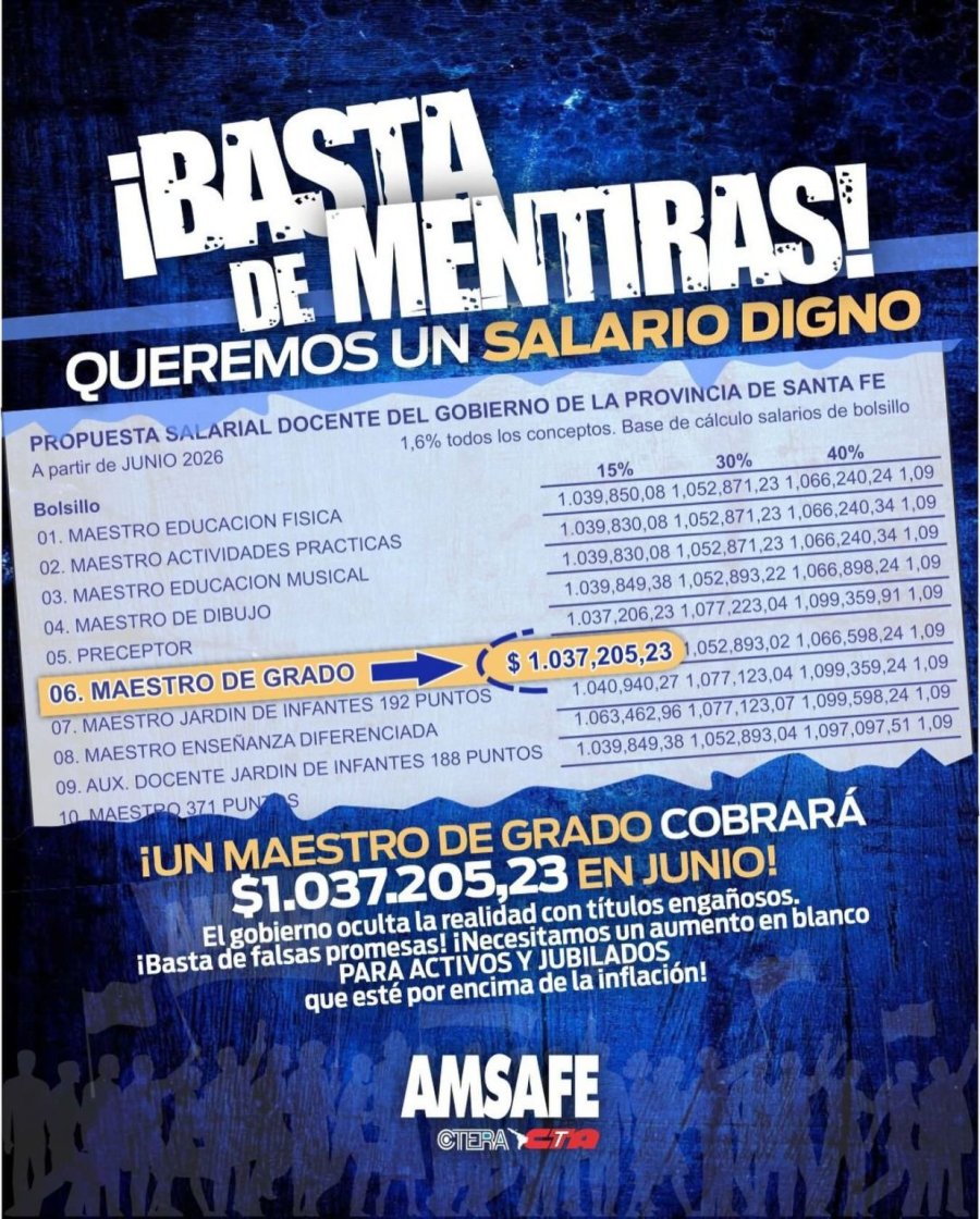 Amsafe mantiene un discurso duro hacia el Gobierno provincial.