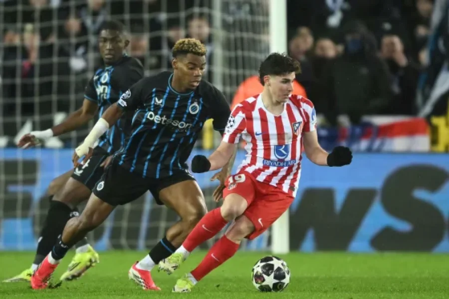Juli&aacute;n &Aacute;lvarez, uno de los atacantes del Atl&eacute;tico ante el Brujas.