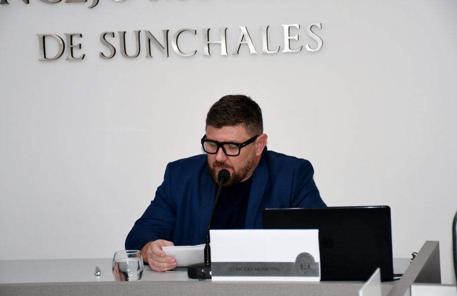 El Intendente durante su mensaje.
