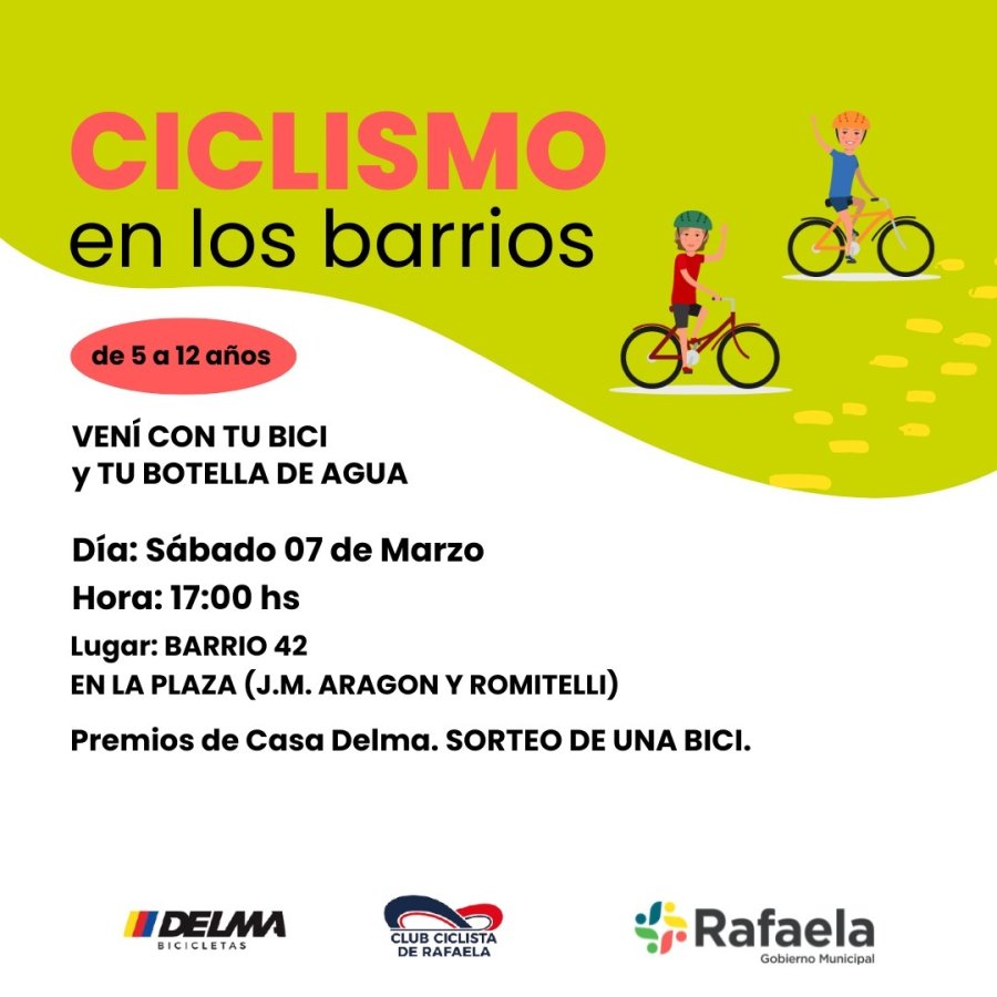 ACTIVIDAD. Este s&aacute;bado se llevar&aacute; a cabo una nueva jornada del programa &ldquo;Ciclismo en los Barrios&rdquo;.