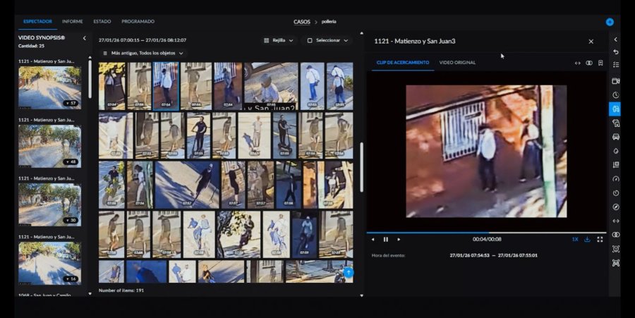 SISTEMA DE VIDEOVIGILANCIA.  El an&aacute;lisis de c&aacute;maras p&uacute;blicas y privadas permiti&oacute; a la Polic&iacute;a de Investigaciones avanzar en la causa y detener a un presunto integrante de la banda.