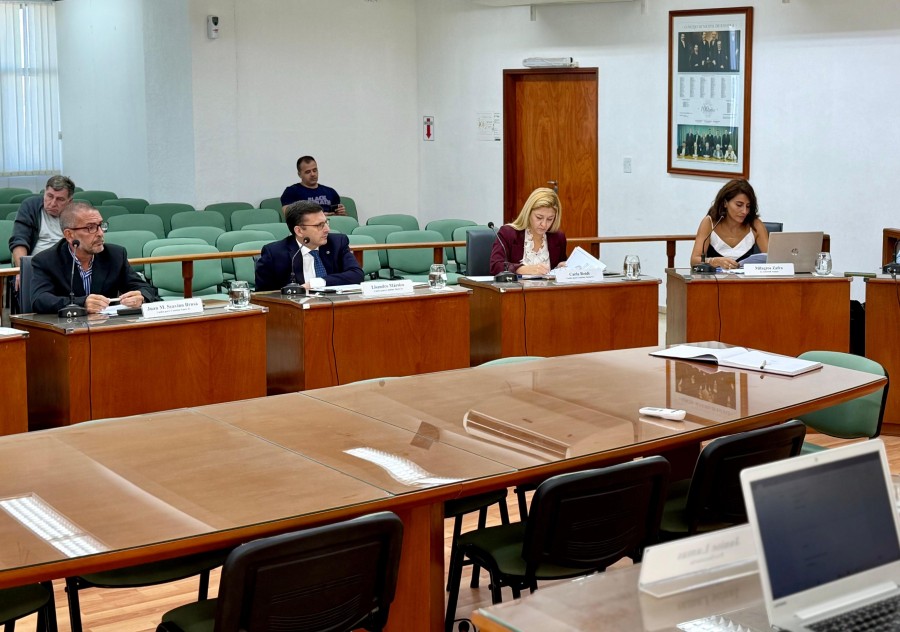Concejales del bloque oficialista y de La Libertad Avanza en el recinto. (FOTO PRENSA CONCEJO)