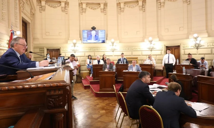 Felipe Michlig al presidir este jueves la sesi&oacute;n del Senado de Santa Fe.