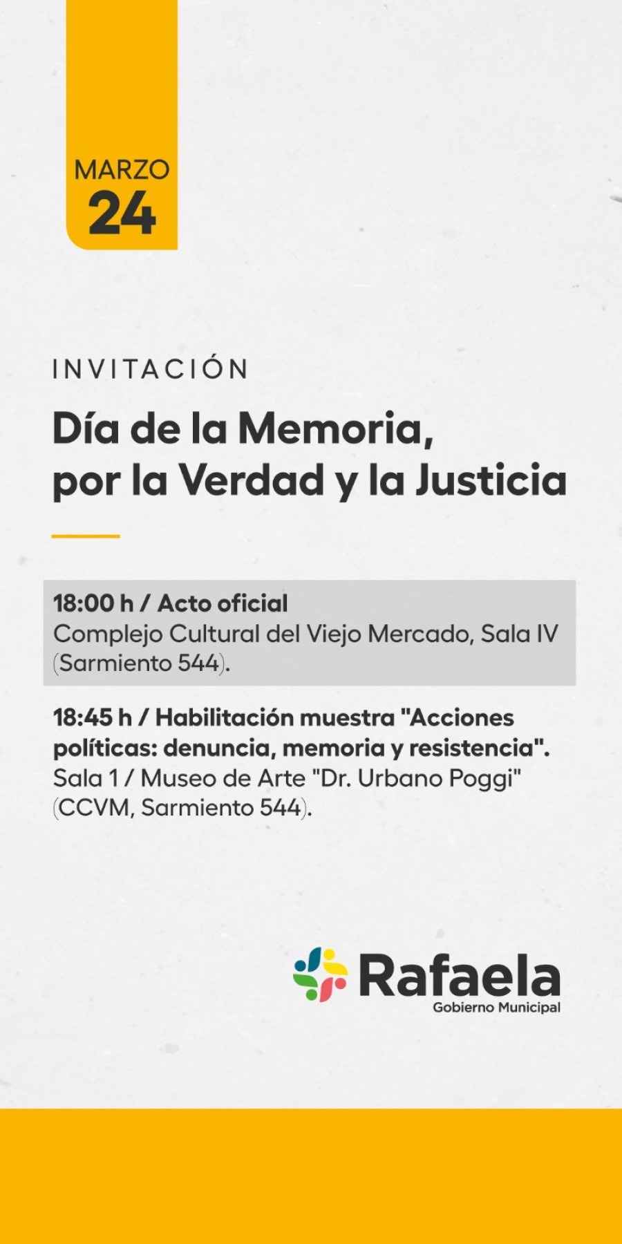 El acto oficial se realizar&aacute; el martes 24, a las 18:00, en el Complejo Cultural del Viejo Mercado, Sala IV.