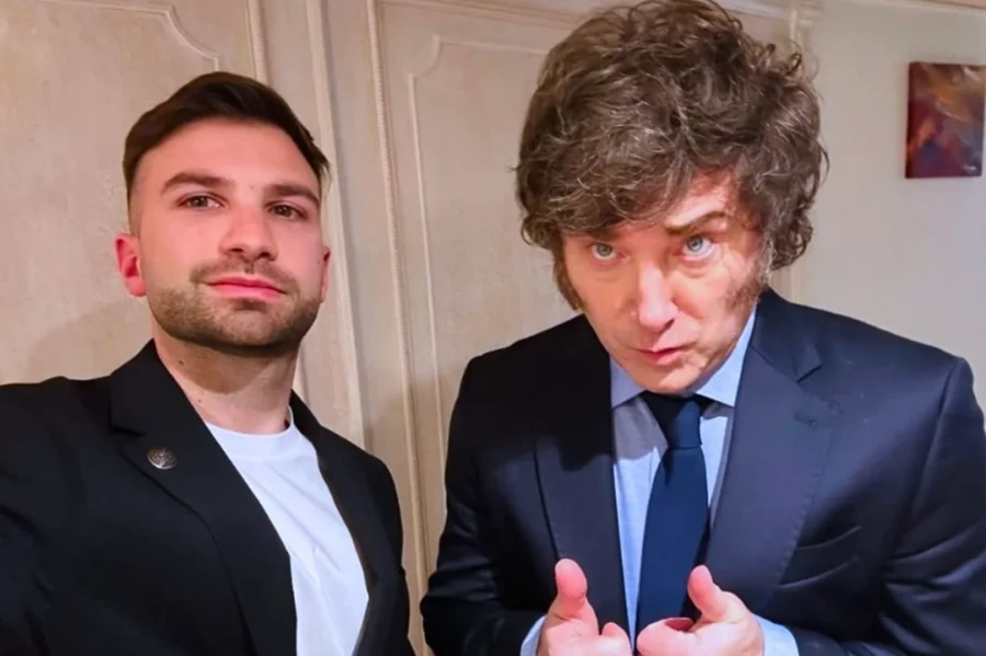 Javier Milei junto a Mauricio Novelli.