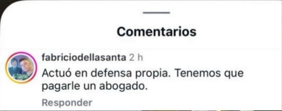 El comentario de Fabricio Dellasanta en una publicaci&oacute;n de un portal de noticias sobre la tragedia en una escuela de San Crist&oacute;bal.