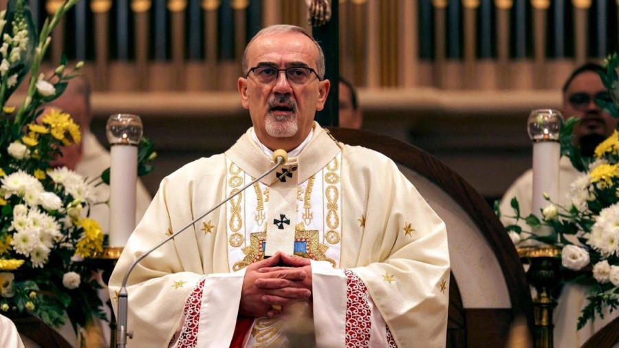 PIERBATTISTA PIZZABALLA. El patriarca de Jerusal&eacute;n pudo oficiar la Misa de Pascua a pesar de que la polic&iacute;a de Israel hace 7 d&iacute;as impidi&oacute; la celebraci&oacute;n del Domingo de Ramos.