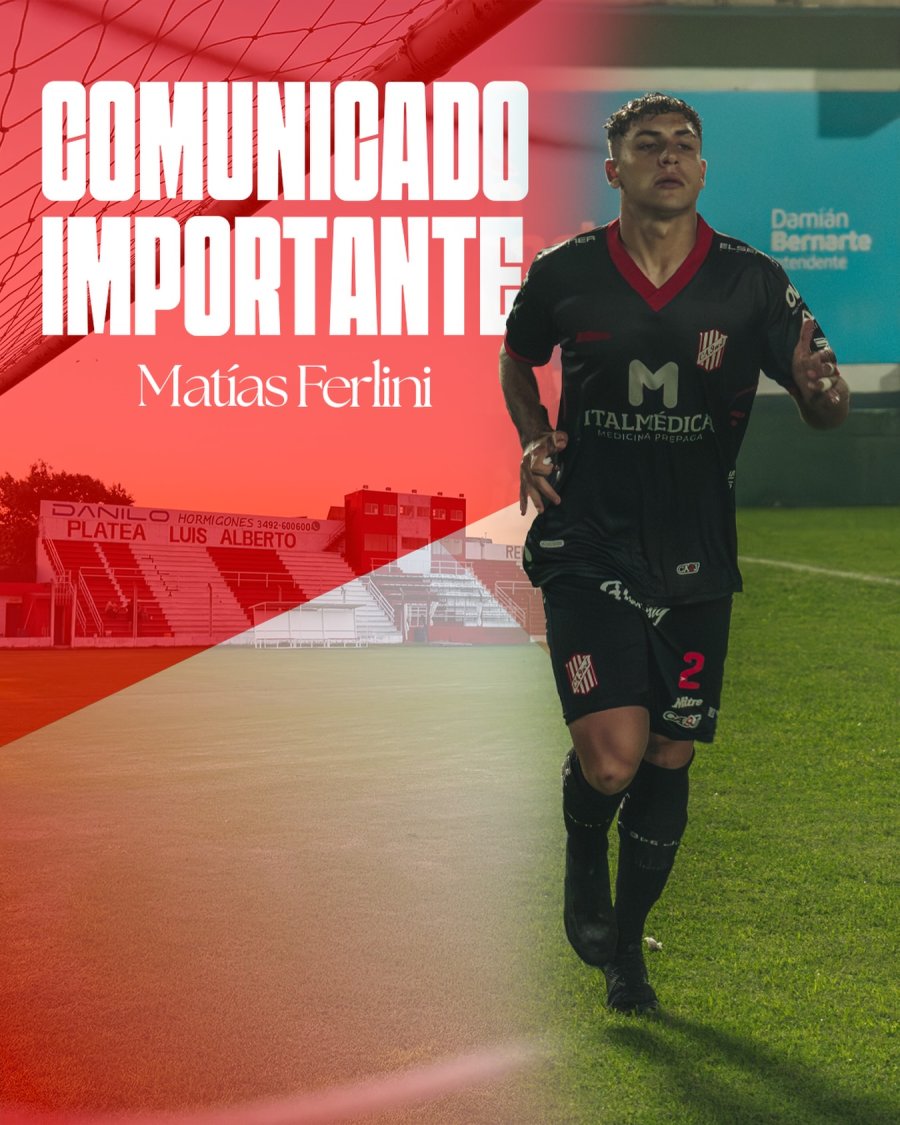 PRONTA RECUPERACION. Todos los deseos son para que Ferlini pueda salir adelante lo m&aacute;s r&aacute;pido posible.