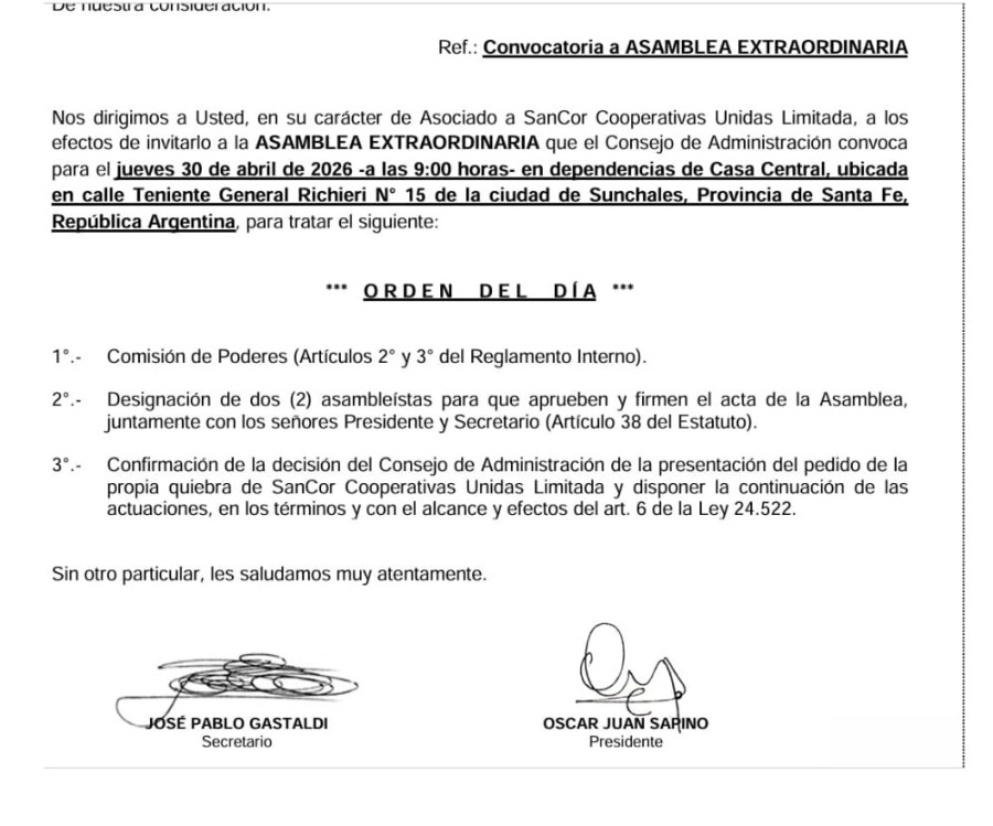 La convocatoria