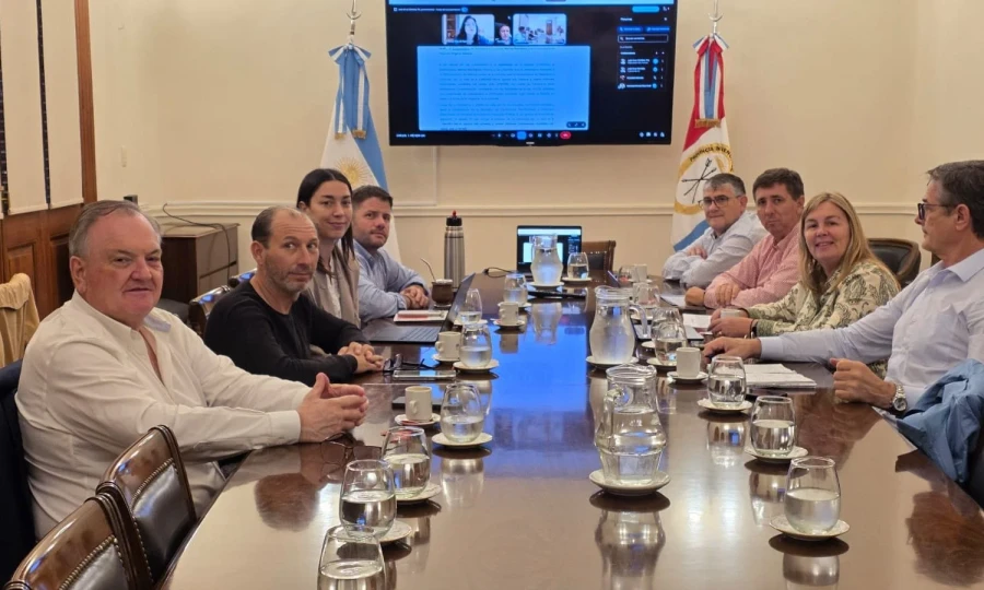 Michlig y sus pares de la Comisi&oacute;n Evaluadora durante el encuentro.