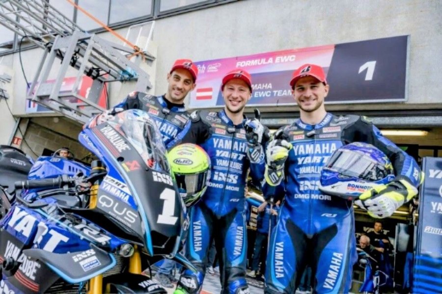 Leandro Mercado, Karel Hanika y Marvin Fritz en el podio de Le Mans.