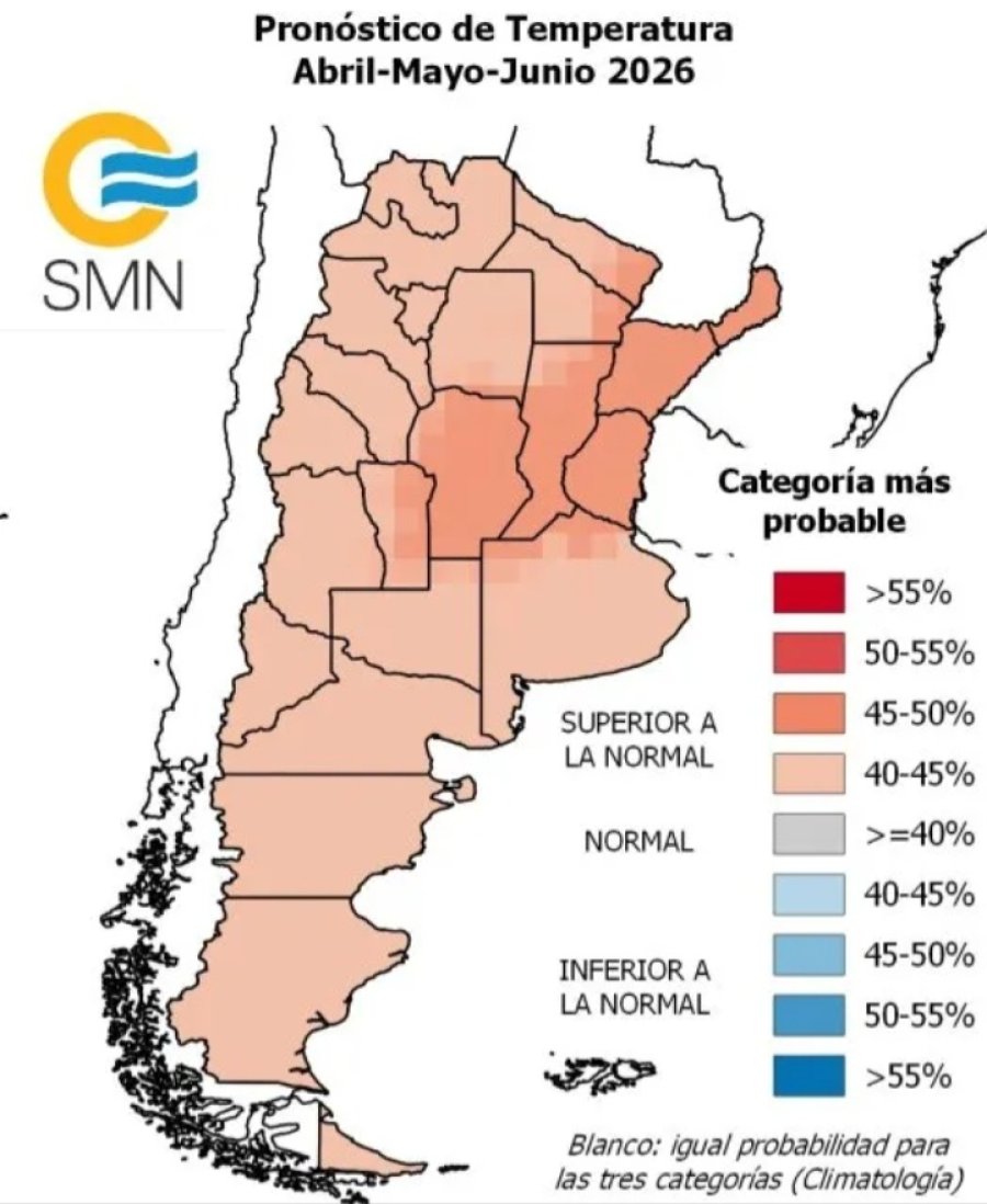 TEMPERATURAS INUSUALES. El SMN anticipa un invierno c&aacute;lido en gran parte del pa&iacute;s, con temperaturas superiores a lo habitual en todas las regiones argentinas.