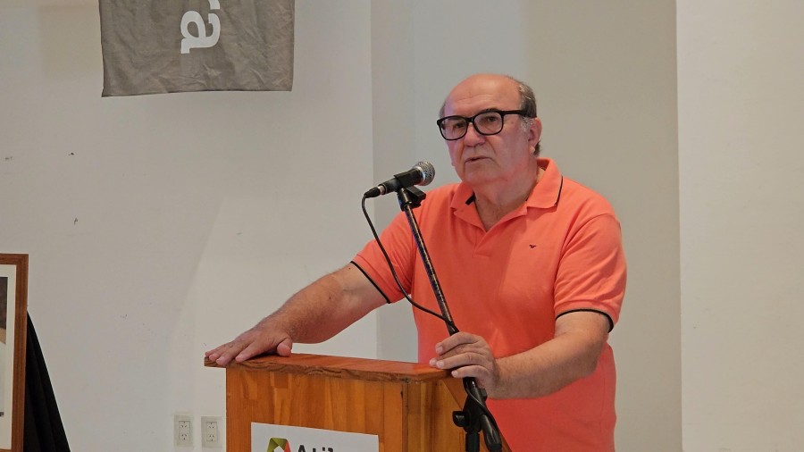 Domingo Possetto, de ATILRA, convoc&oacute; a los trabajadores a la unidad y la organizaci&oacute;n para resistir el modelo econ&oacute;mico. (FOTO D.CAMUSSO)