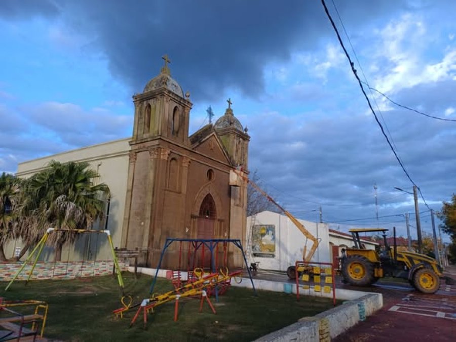 El templo parroquial de Colonia Aldao.