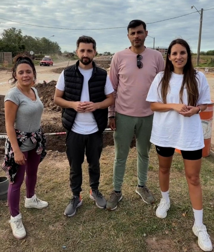 Soltermam, Senn, Postovit y Caruso destacaron el avance de las obras. (FOTO PRENSA BLOQUE CONCEJALES PJ RAFAELA)
