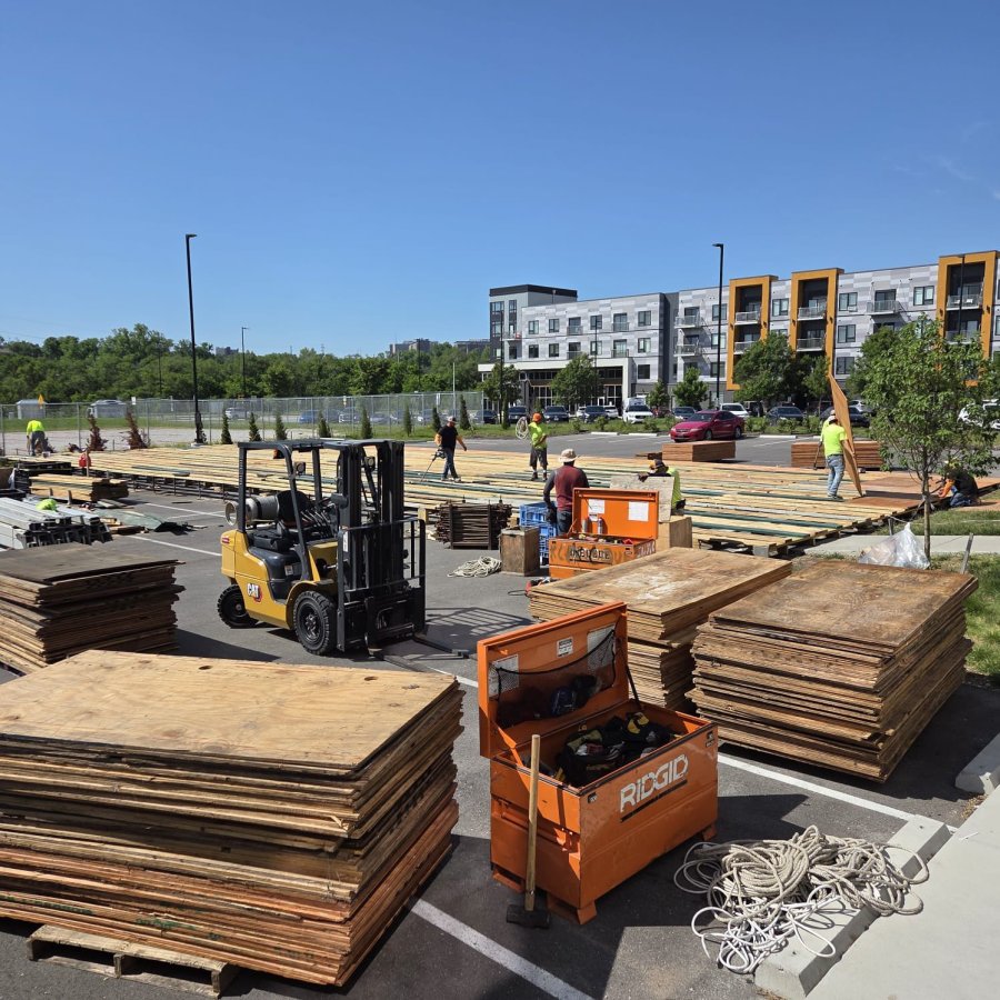 Obras en el hotel Origin de la ciudad de Kansas, base de la Selecci&oacute;n argentina.