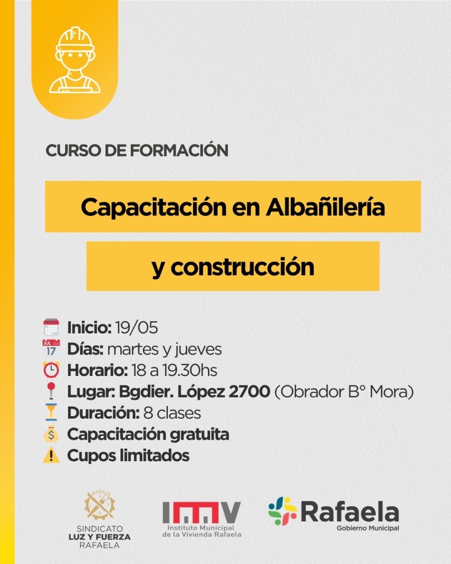 La capacitaci&oacute;n empieza este martes 19 de mayo.