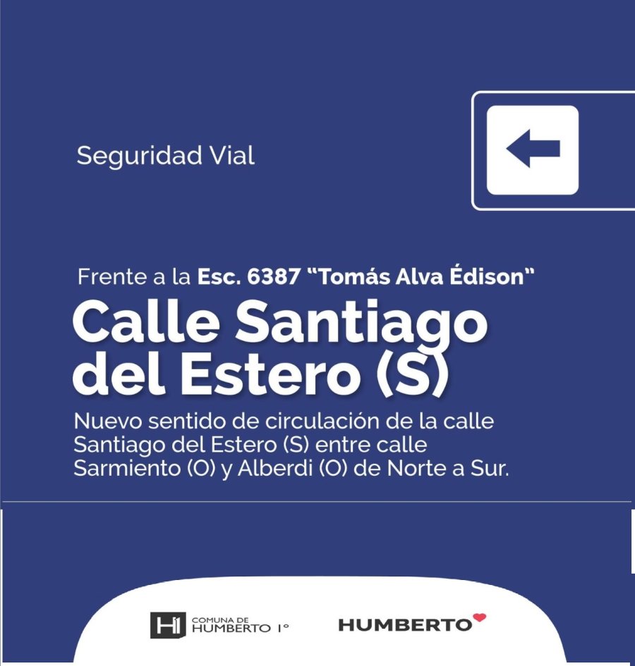 Anuncio destinado a alertar a la poblaci&oacute;n acerca del nuevo sentido de la arteria.