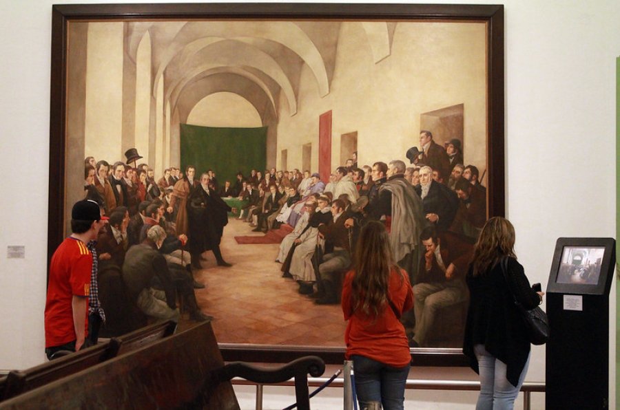 Emblem&aacute;tica imagen de la crucial reuni&oacute;n en mayo de 1810.