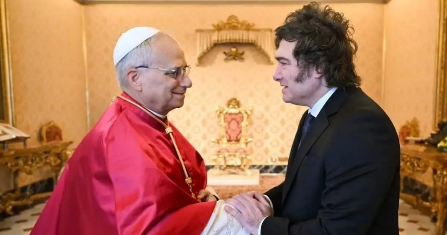 AVANCES DIPLOMATICOS. Milei afirm&oacute; este martes que, &ldquo;salvo una desgracia&rdquo;, es &ldquo;altamente probable&rdquo; que el papa Le&oacute;n XIV visite la Argentina en noviembre.