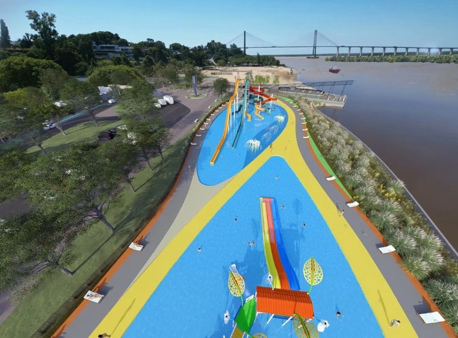 El municipio de Rosario proyecta la construcci&oacute;n de un parque acu&aacute;tico sobre la costanera.