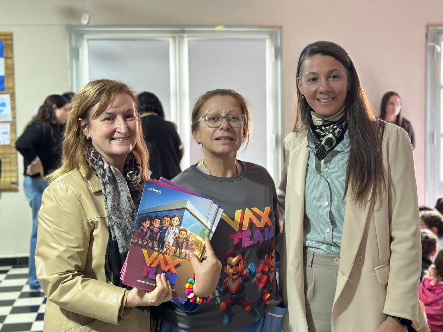La Dra. Andrea Uboldi presidi&oacute; la actividad en la Escuela Primaria Manuel Belgrano de Rafaela. (FOTO SCS)