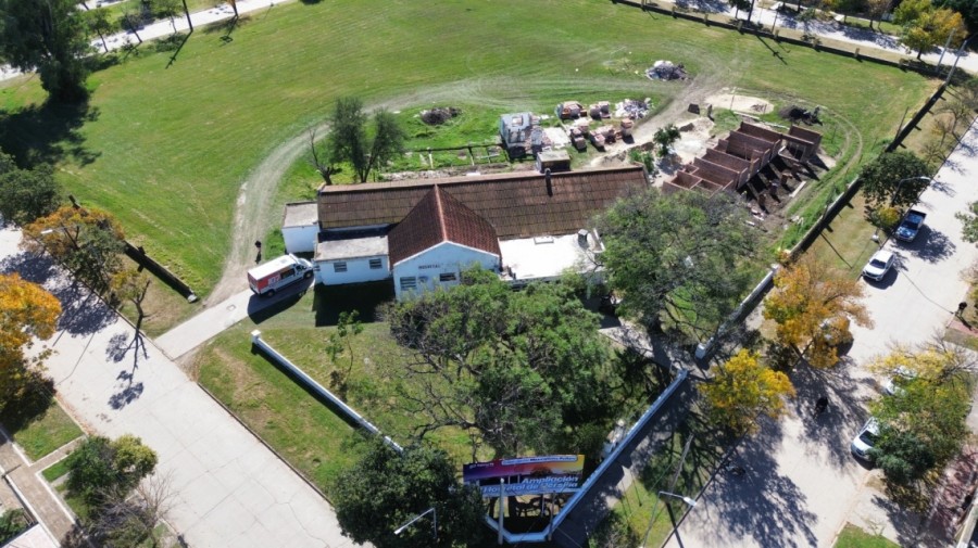 Vista aérea del efector de salud.