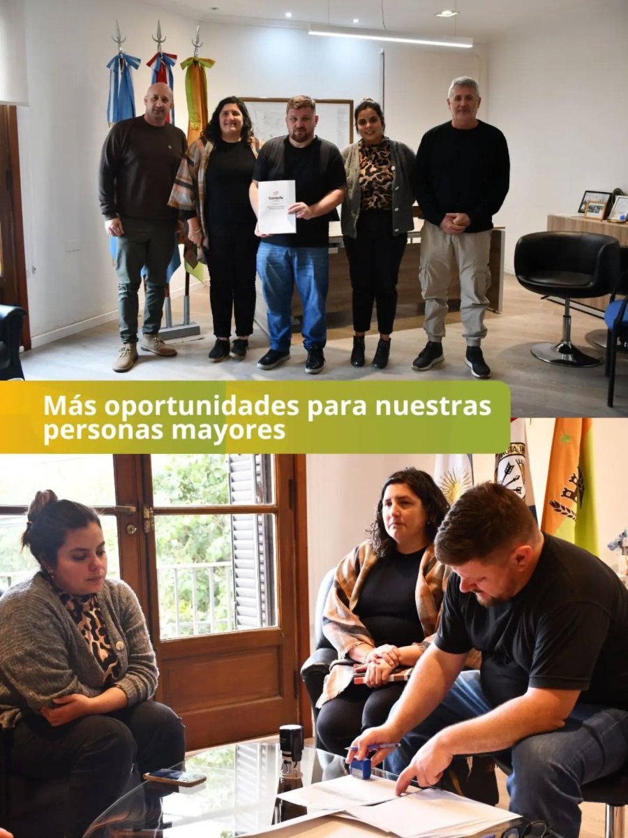 Dos momentos del acto al que hace referencia la nota.