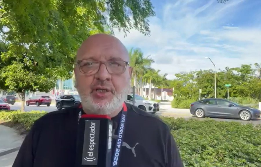 El periodista N&eacute;stor Clivati en su &uacute;ltimo d&iacute;a en Miami antes de partir rumbo a Kansas, este s&aacute;bado, para cubrir la Selecci&oacute;n argentina a d&iacute;as de su debut en el Mundial.