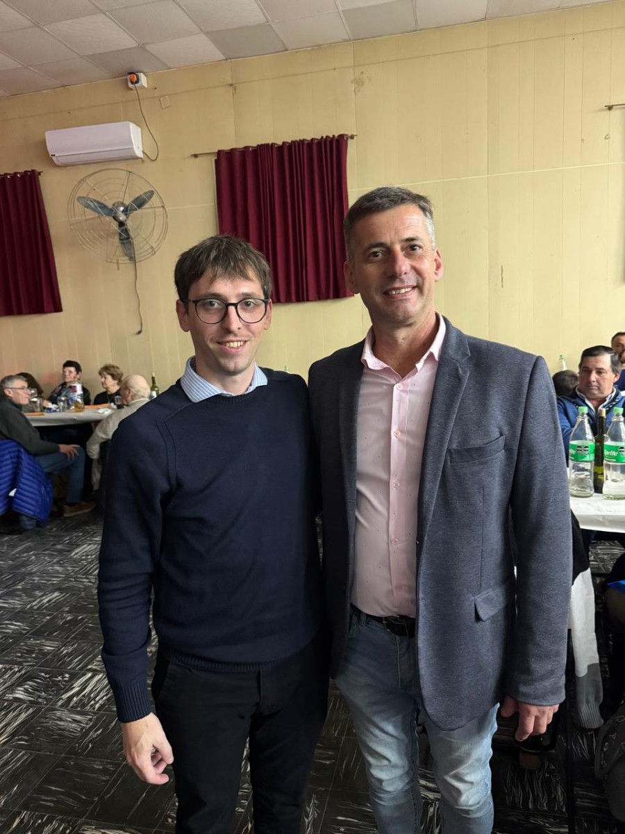 Lucas Fresneda y Mauro Previotto durante la celebraci&oacute;n.