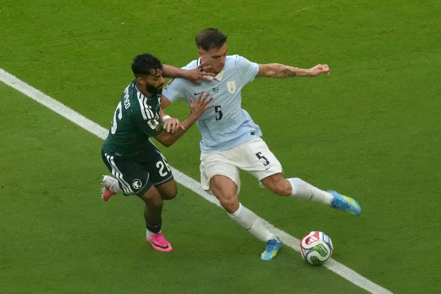 Uruguay durante el partido con Arabia Saudita en su debut en el Mundial 2026.