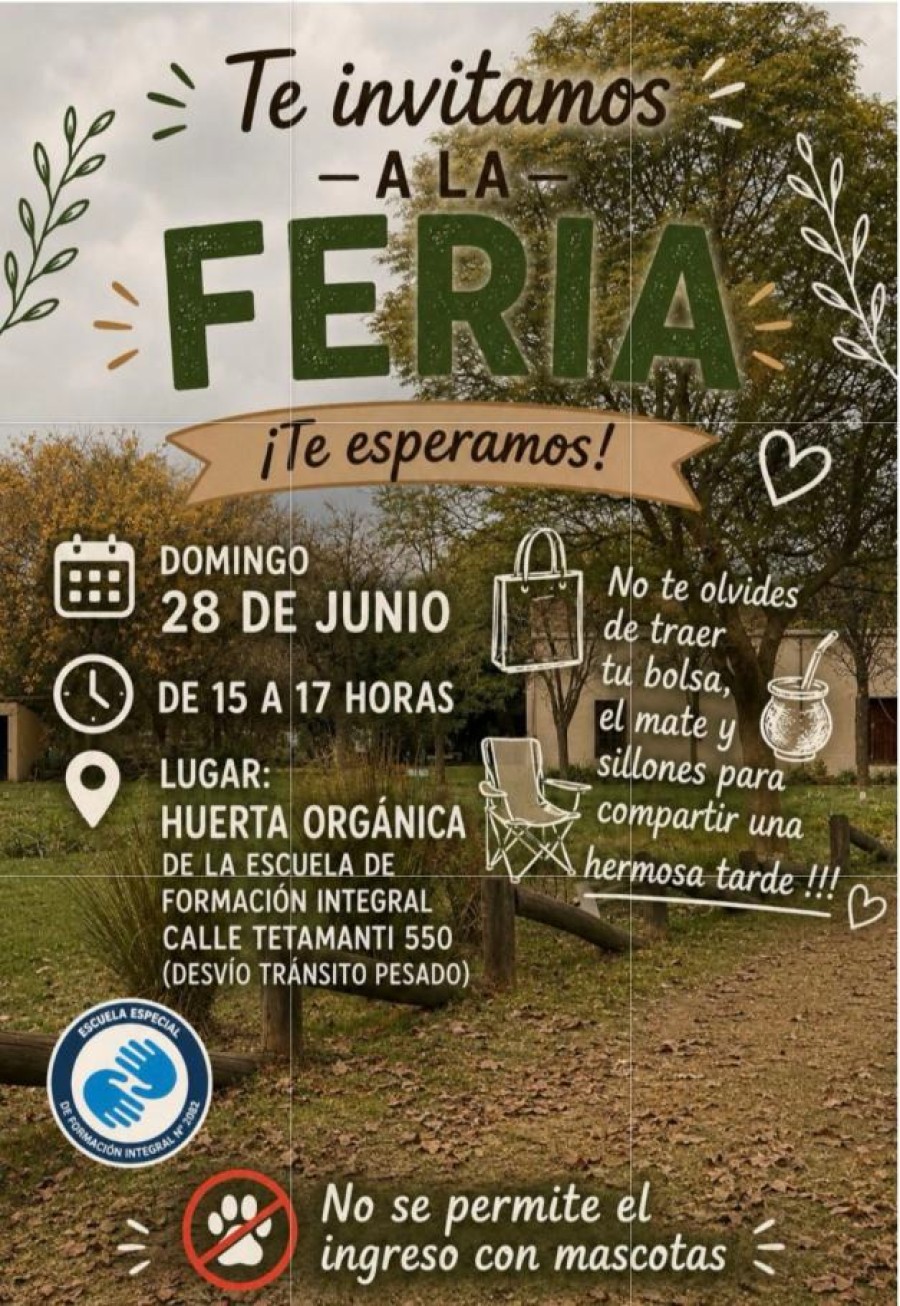 La Feria Org&aacute;nica se desarrollar&aacute; el pr&oacute;ximo domingo 28 de junio.