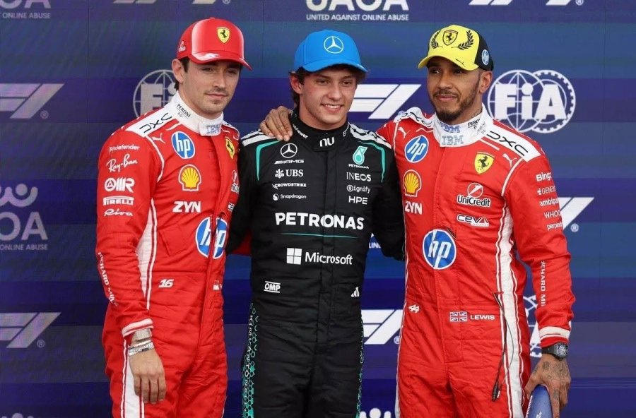 Carlos Sainz (2&deg;), Kimi Antonelli (1&deg;) y Lewis Hamilton (3&deg;) en la clasificaci&oacute;n.