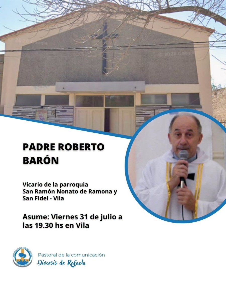 Padre Roberto Barón será vicario en dos localidades.