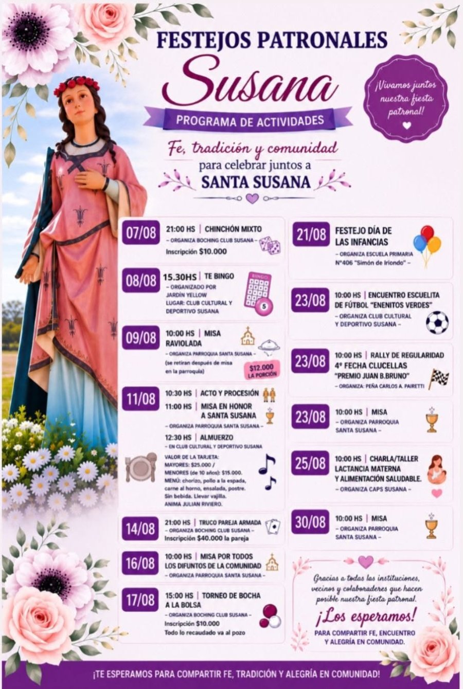 Programaci&oacute;n celebratoria de la fiesta patronal.