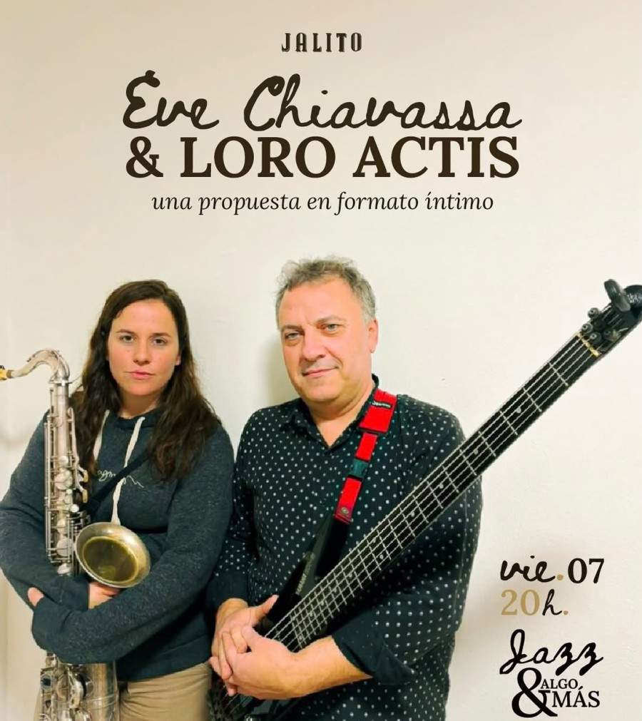 Eve Chiavassa y Marcelo "Loro" Actis en una noche musical &uacute;nica.
