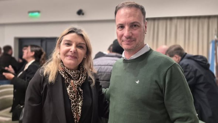 Zulma Maciel y el ministro Lisandro Enrico durante la jornada.