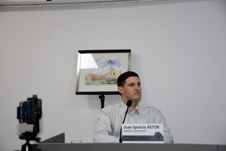 Juan Ignacio Astor en su banca.
