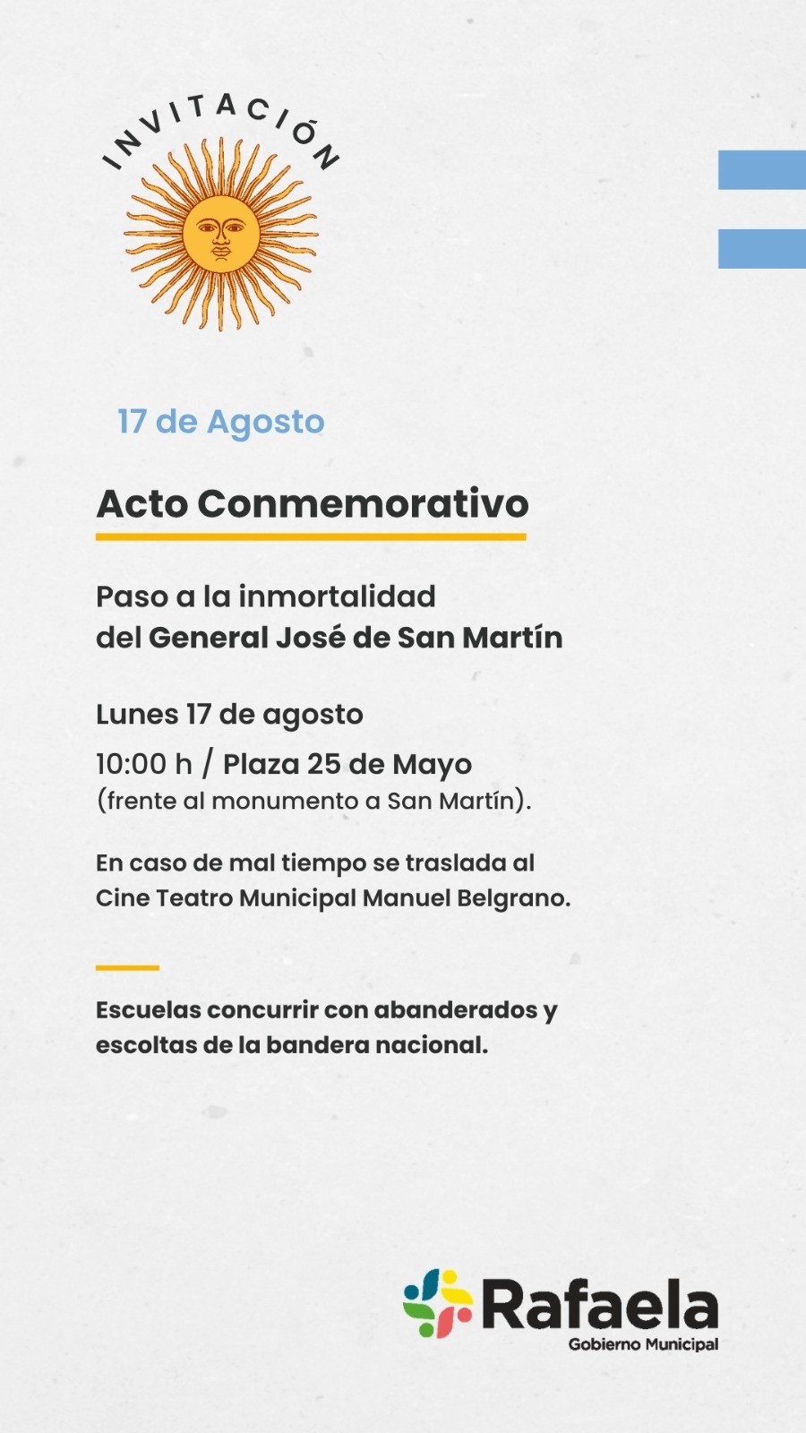 Acto oficial conmemorativo por el 176&ordm; aniversario del Paso a la Inmortalidad del General Don Jos&eacute; de San Mart&iacute;n.