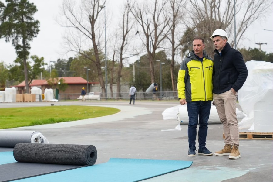 Enrico y Coudannes durante la recorrida (Foto Gobierno de Santa Fe).