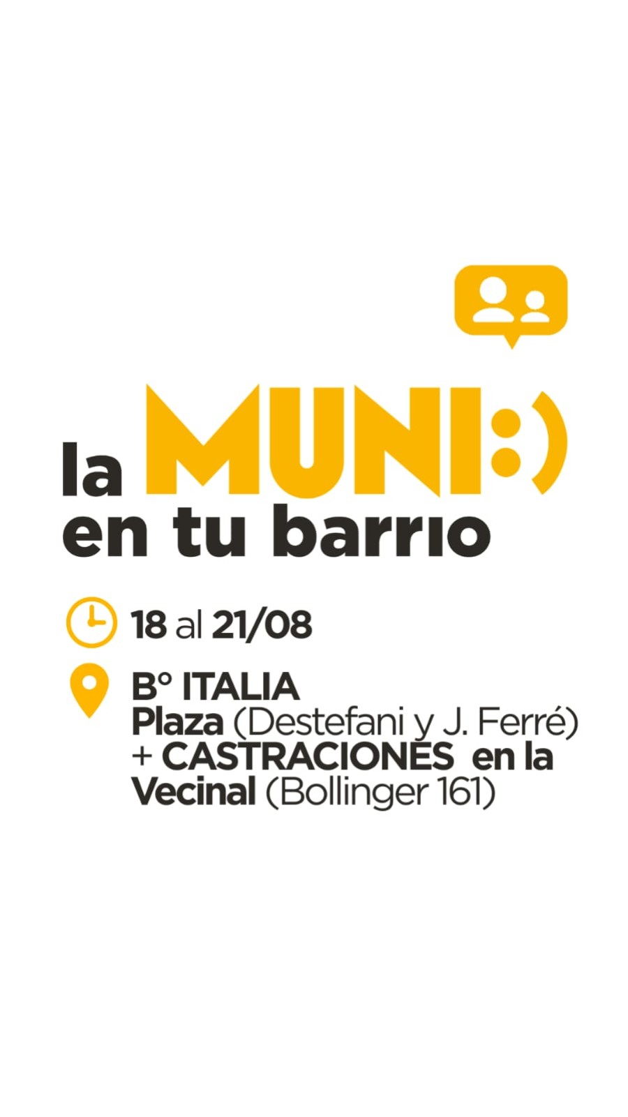 El programa &ldquo;La Muni en tu Barrio&rdquo; continuar&aacute; su recorrido en el barrio Italia.