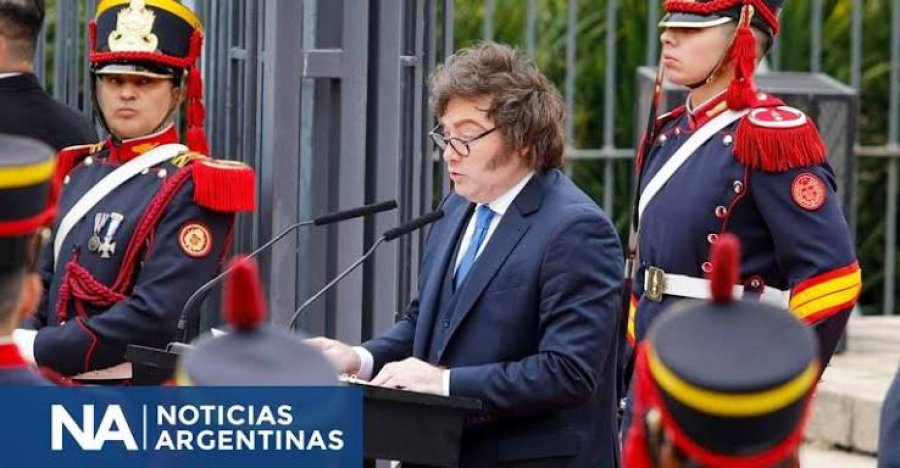 ACTO. Milei encabez&oacute; el homenaje en conmemoraci&oacute;n a la muerte de Jos&eacute; de San Mart&iacute;n.