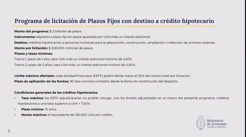 Documento presentado por el MECON.