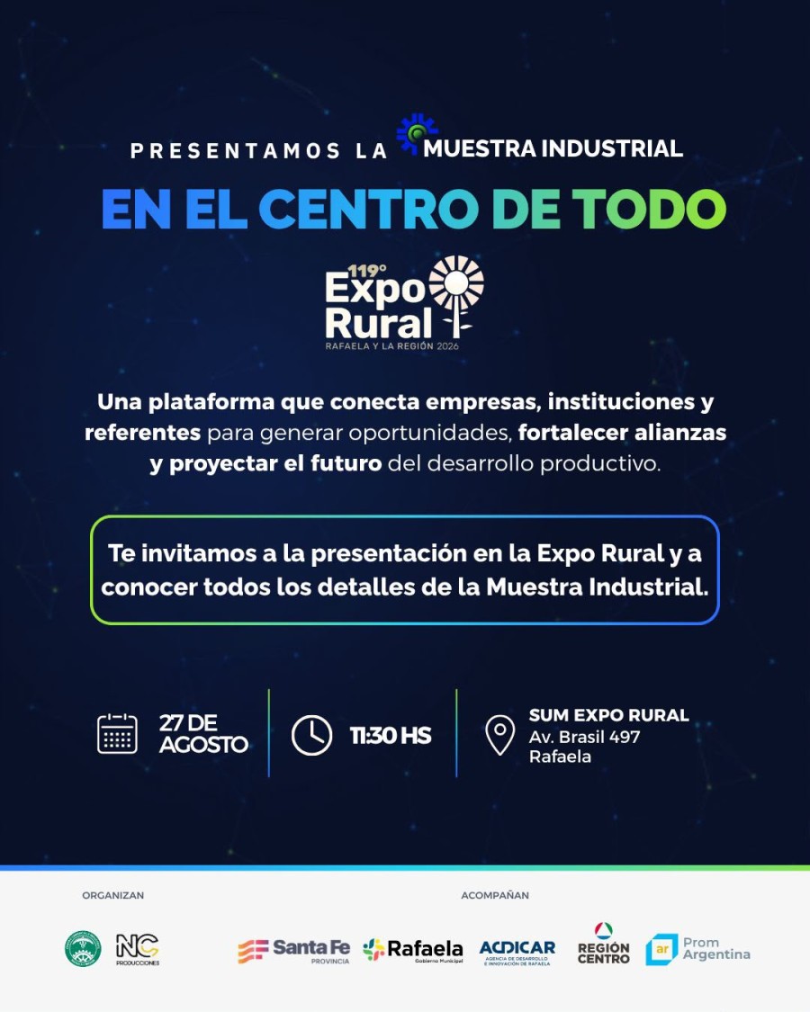 Reunir&aacute; a representantes de los sectores productivo, empresarial e institucional de Rafaela y la regi&oacute;n.