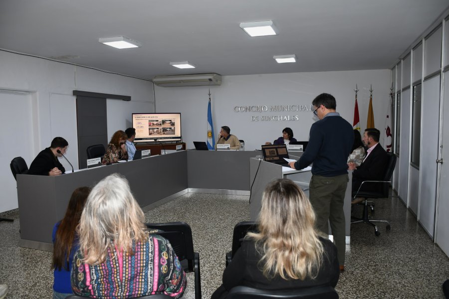 Parte del p&uacute;blico, Tognalli y los ediles esta ma&ntilde;ana en el Concejo.
