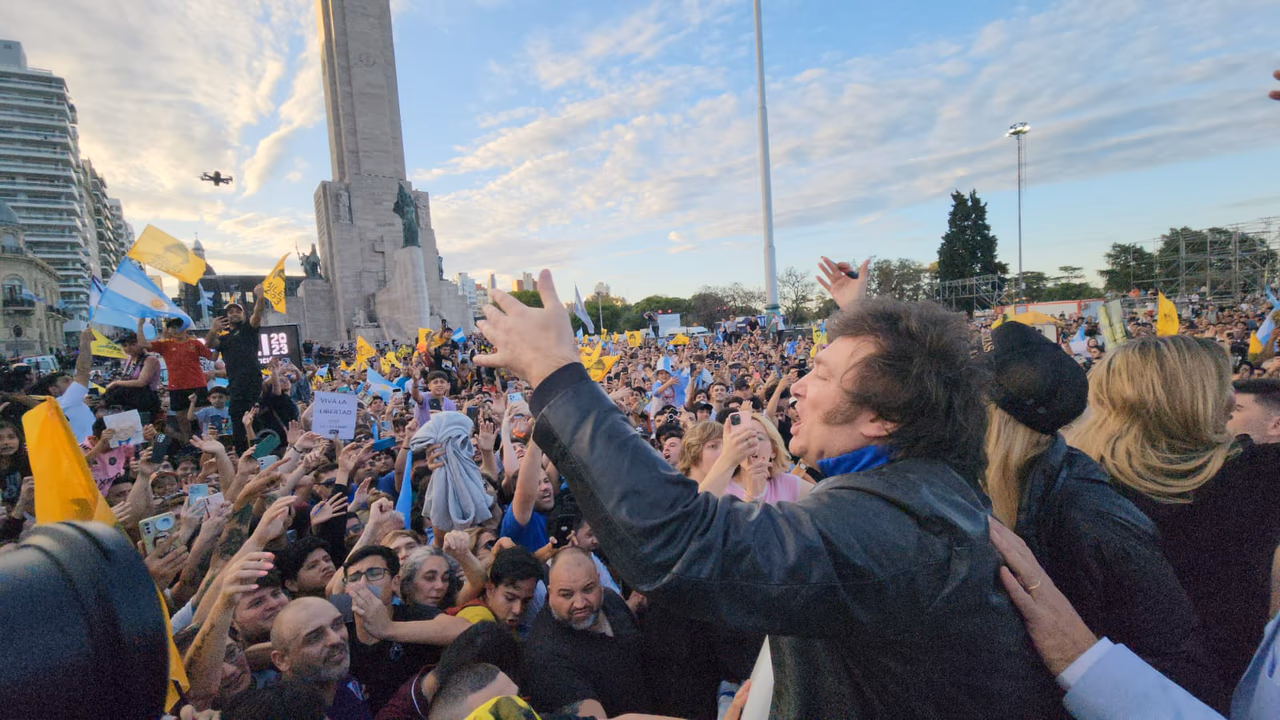 El presidente Javier Milei en Rosario.