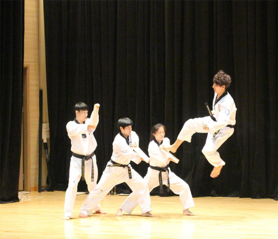 Patada salto en Taekwondo.