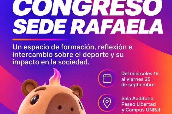 Rafaela será sede del Congreso Suramericano 2026, un espacio de formación y reflexión sobre deporte